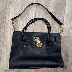 Michael Kors Black Leather Tote Bag